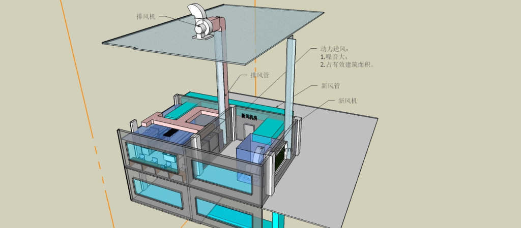 传统的动力新风空调方案工作原理图-上海业腾